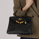 Hermès 1996 Noir Togo Kelly 32 Retourne GHW