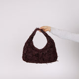 Rare Bottega Veneta Intrecciato Velvet Distressed Medium Hobo