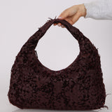Rare Bottega Veneta Intrecciato Velvet Distressed Medium Hobo