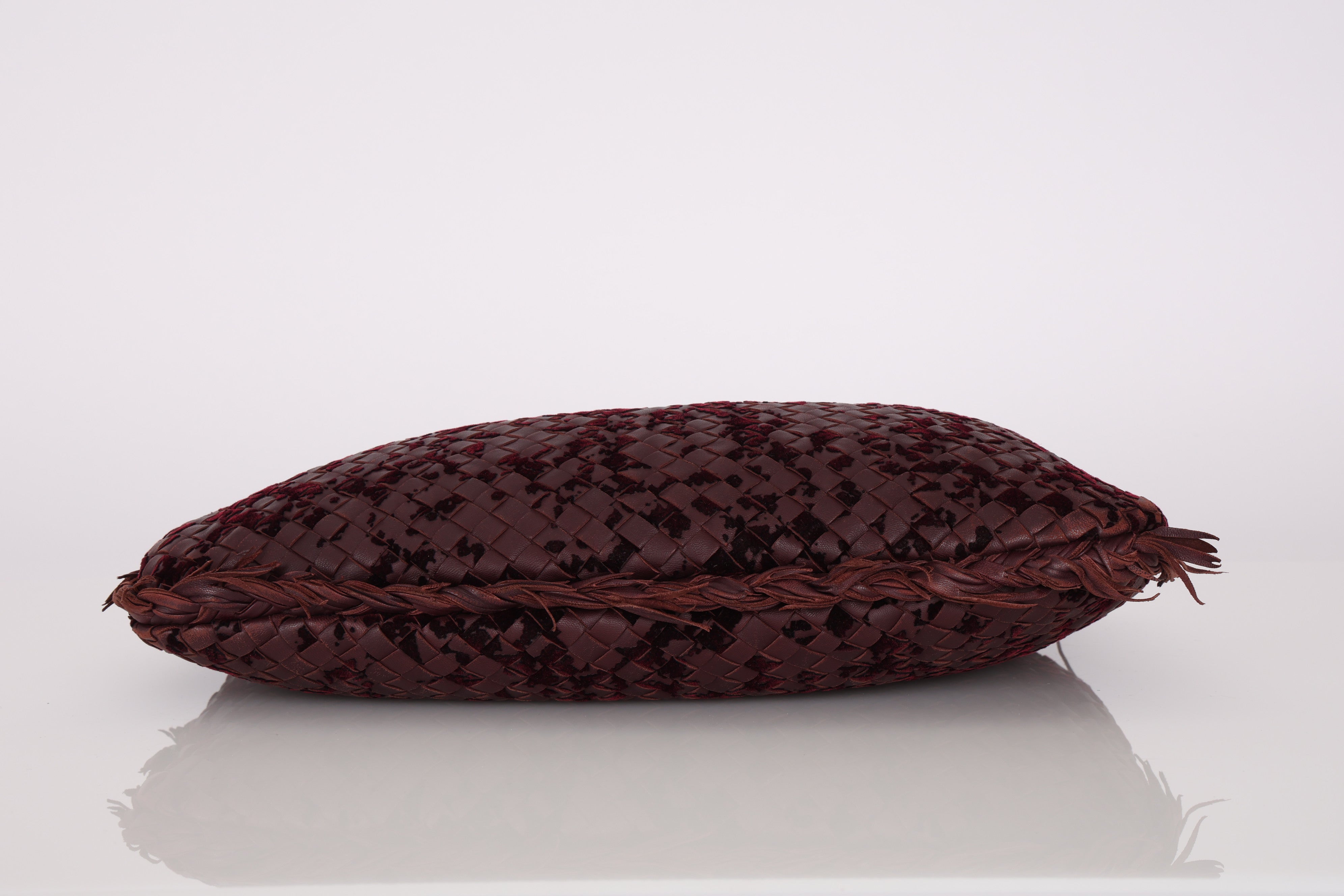 Rare Bottega Veneta Intrecciato Velvet Distressed Medium Hobo