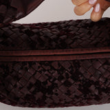 Rare Bottega Veneta Intrecciato Velvet Distressed Medium Hobo