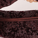 Rare Bottega Veneta Intrecciato Velvet Distressed Medium Hobo