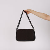 Gucci Chocolate Pleated GG Nylon Chain Flap