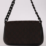 Gucci Chocolate Pleated GG Nylon Chain Flap