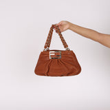 Fendi Small Mia Tote Camel Grained Leather
