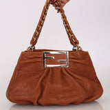 Fendi Small Mia Tote Camel Grained Leather