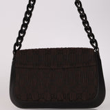 Gucci Chocolate Pleated GG Nylon Chain Flap