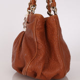 Fendi Small Mia Tote Camel Grained Leather