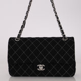 Limited Edition Chanel 2023 Chain Tweed Medium Classic Double Flap Bag