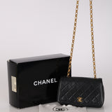 Chanel 1990 Black Lambskin Bijoux Matelassé Full Flap with Cardholder 24K GP