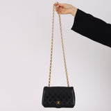 Chanel 1990 Black Lambskin Bijoux Matelassé Full Flap with Cardholder 24K GP