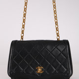 Chanel 1990 Black Lambskin Bijoux Matelassé Full Flap with Cardholder 24K GP