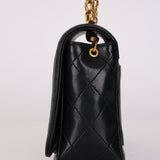 Chanel 1990 Black Lambskin Bijoux Matelassé Full Flap with Cardholder 24K GP