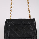 Chanel 1990 Black Lambskin Bijoux Matelassé Full Flap with Cardholder 24K GP