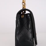 Chanel 1990 Black Lambskin Bijoux Matelassé Full Flap with Cardholder 24K GP
