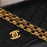 Chanel 1990 Black Lambskin Bijoux Matelassé Full Flap with Cardholder 24K GP