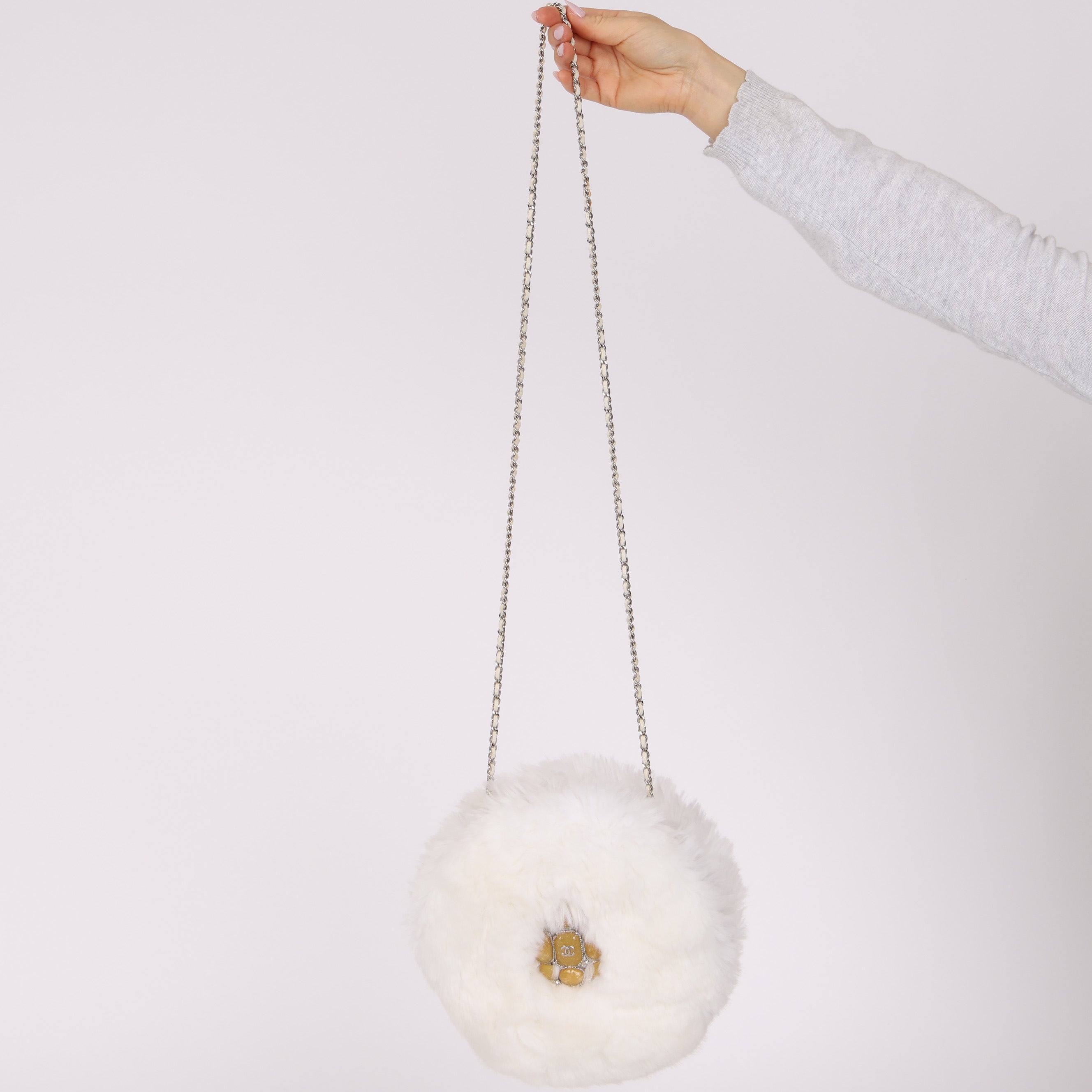 Rare Chanel 2010 Runway Fantasy Faux Fur Gripoix Bag