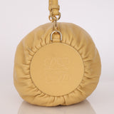 Loewe Pleated Bracelet Pouch Shoulder Bag Dark Butter Calfskin