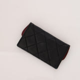 Chanel 1990 Black Lambskin Bijoux Matelassé Full Flap with Cardholder 24K GP