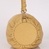 Loewe Pleated Bracelet Pouch Shoulder Bag Dark Butter Calfskin