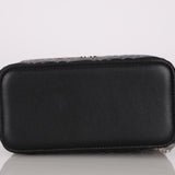 Chanel 2021 Black Lambskin Camellia Flower Rectangular Vanity Case
