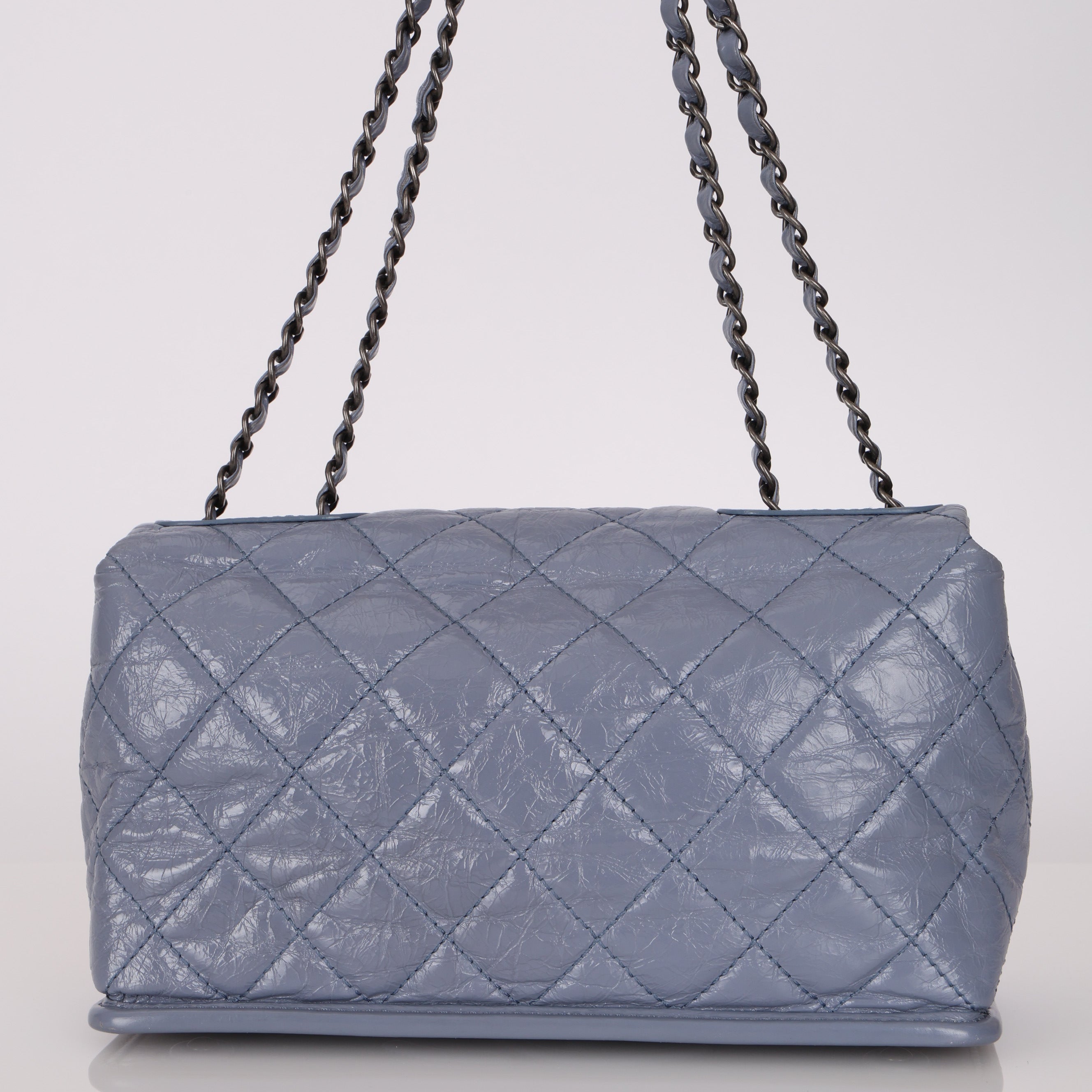 Chanel 2014 Deep Periwinkle Crinkle Calfskin Base Bag