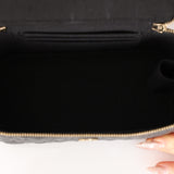 Chanel 2021 Black Lambskin Camellia Flower Rectangular Vanity Case