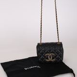 Chanel Crystal CC Mini Square Flap Black Lambskin 2022 AGHW