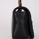 Chanel Crystal CC Mini Square Flap Black Lambskin 2022 AGHW