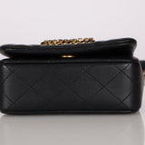 Chanel Crystal CC Mini Square Flap Black Lambskin 2022 AGHW