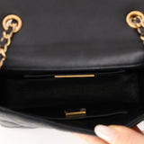 Chanel Crystal CC Mini Square Flap Black Lambskin 2022 AGHW