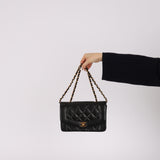 Chanel 1996 Black Lambskin Small Diana Flap 24K GP