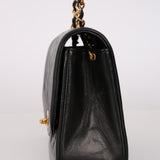 Chanel 1996 Black Lambskin Small Diana Flap 24K GP