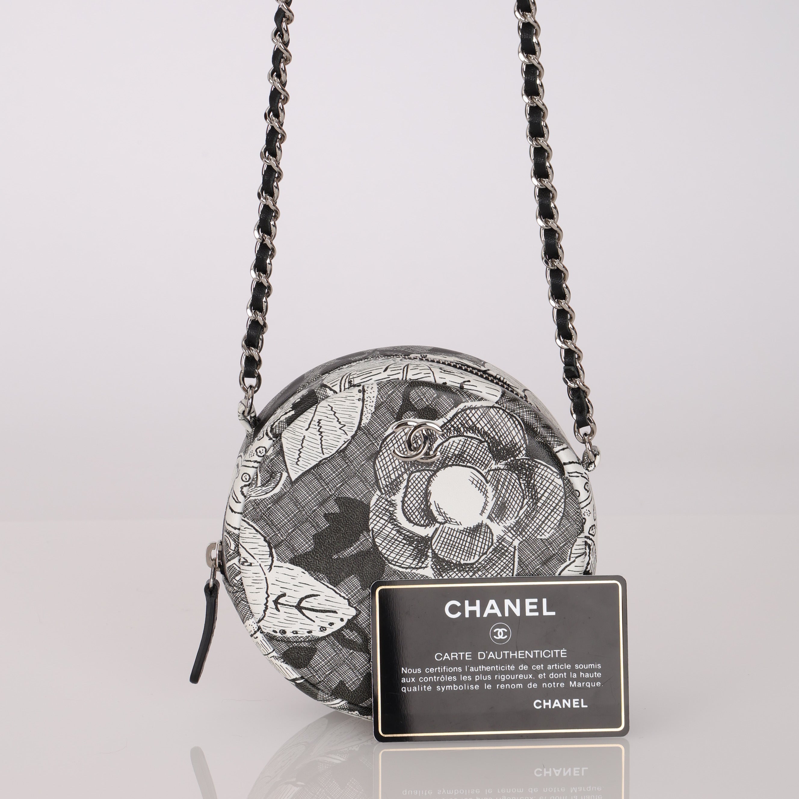 Chanel 2018 Camellia Round Clutch on Chain