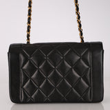 Chanel 1996 Black Lambskin Small Diana Flap 24K GP