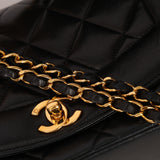 Chanel 1996 Black Lambskin Small Diana Flap 24K GP