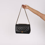 Chanel Medium Diana Flap Black Lambskin 1993 24K GP