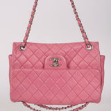 Rare Chanel 2011 Pink Lambskin Upside Down Single Flap Bag