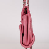 Rare Chanel 2011 Pink Lambskin Upside Down Single Flap Bag