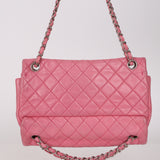 Rare Chanel 2011 Pink Lambskin Upside Down Single Flap Bag