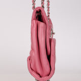Rare Chanel 2011 Pink Lambskin Upside Down Single Flap Bag