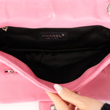 Rare Chanel 2011 Pink Lambskin Upside Down Single Flap Bag