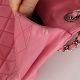 Rare Chanel 2011 Pink Lambskin Upside Down Single Flap Bag