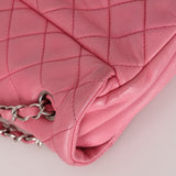 Rare Chanel 2011 Pink Lambskin Upside Down Single Flap Bag