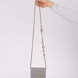 Chanel 2021 Grey Caviar Miss Coco Cardholder on Chain