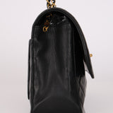Chanel Single Flap with Pouch Black Lambskin 1991 24K GP