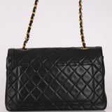 Chanel Single Flap with Pouch Black Lambskin 1991 24K GP