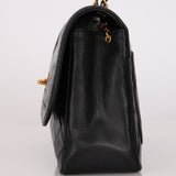 Chanel Single Flap with Pouch Black Lambskin 1991 24K GP