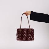 Chanel 2015 Burgundy Patent Paris-Salzburg CC Eyelet Tote