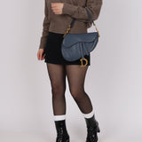 Dior 2020 Deep Ocean Medium Saddle Bag